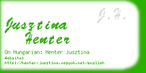 jusztina henter business card